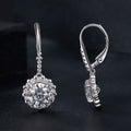 925 Sterling Silver Moissanite 1ct Earrings 26x11mm Pavé White Gold for Women