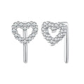 925 Sterling Silver Earrings with Pavé Setting and CZ - Size 10mm x 6mm