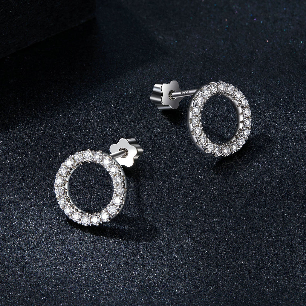 925 Sterling Silver 10mm Moissanite Earrings for Women