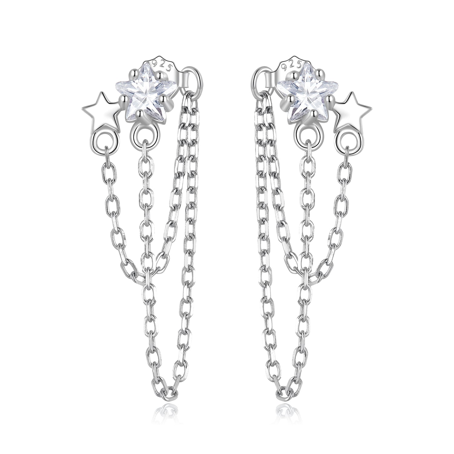 S925 Sterling Silver Pavé CZ Earrings, 0.9cm for Women