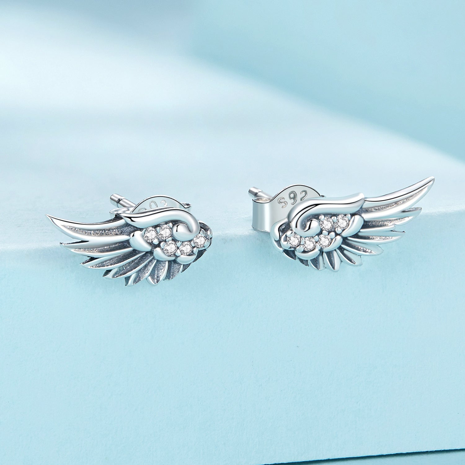 925 Sterling Silver Oxidized Pavé CZ Earrings