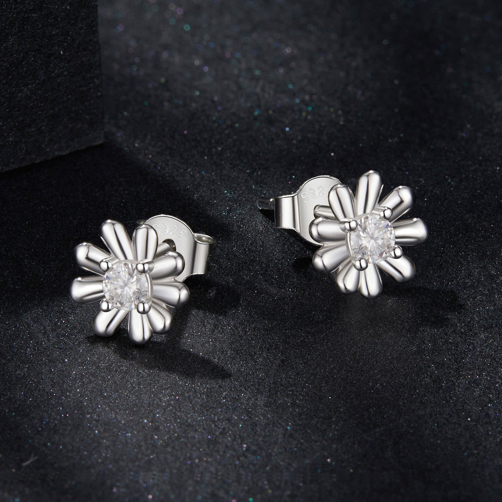 925 Sterling Silver Moissanite 0.3cm Earrings for Women
