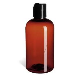 Plastic Amber Bottle, 8 oz x 100 EA