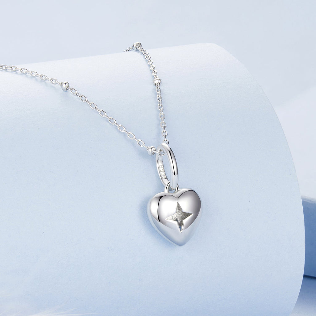 925 Sterling Silver Plated White Gold Necklace 40+5cm with 1.8*1.0cm Pendant for Women