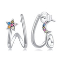 925 Sterling Silver Earrings with Pavé Setting CZ, 1.3*0.9cm, for Women
