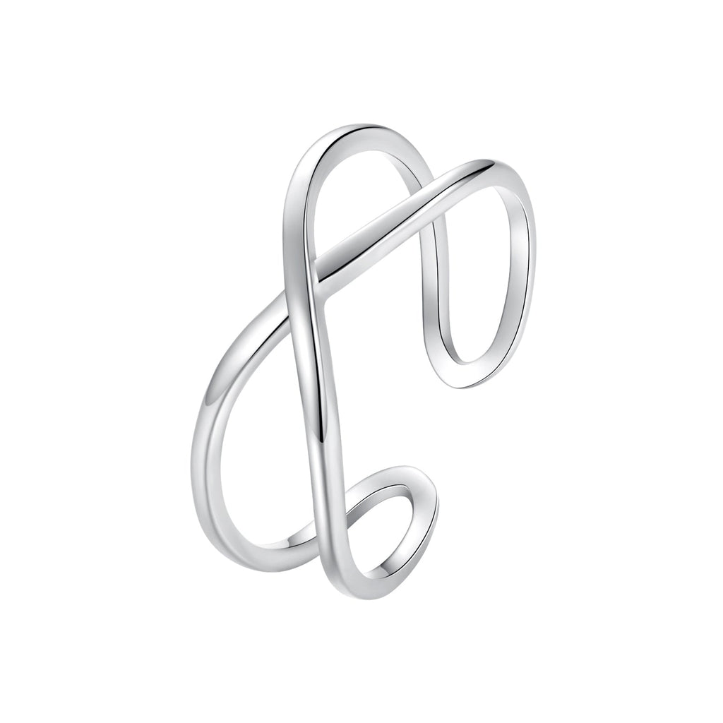 925 Sterling Silver Oxidized 0.7cm Ring for Women