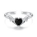 925 Sterling Silver Oxidized Pendant CZ Ring