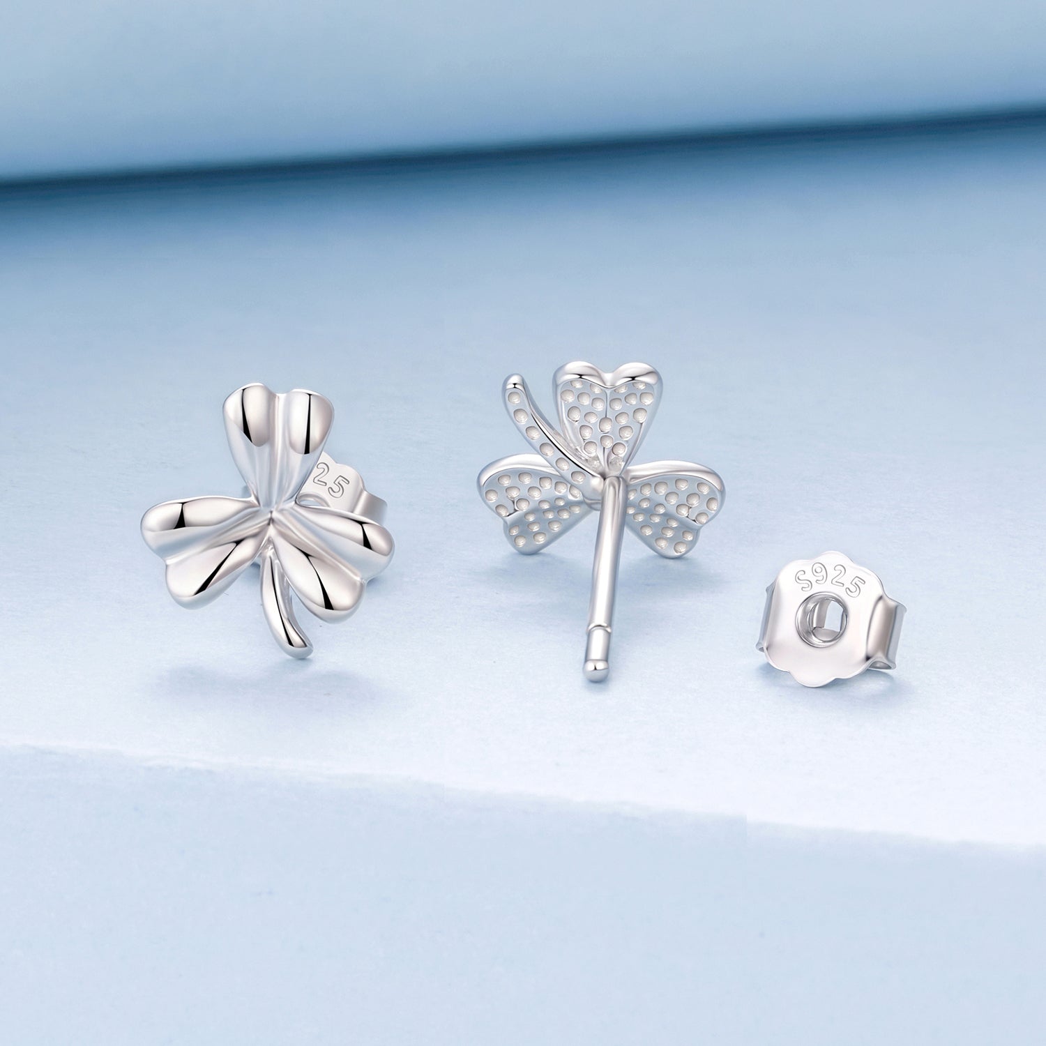 925 Sterling Silver White Gold Plated 0.7cm Earrings for Women