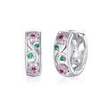 925 Sterling Silver Earrings with Pavé Setting CZ, 1.2*0.5cm, for Women