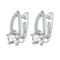 925 Sterling Silver Earrings with CZ Pavé Setting, 1.4*0.62cm for Women