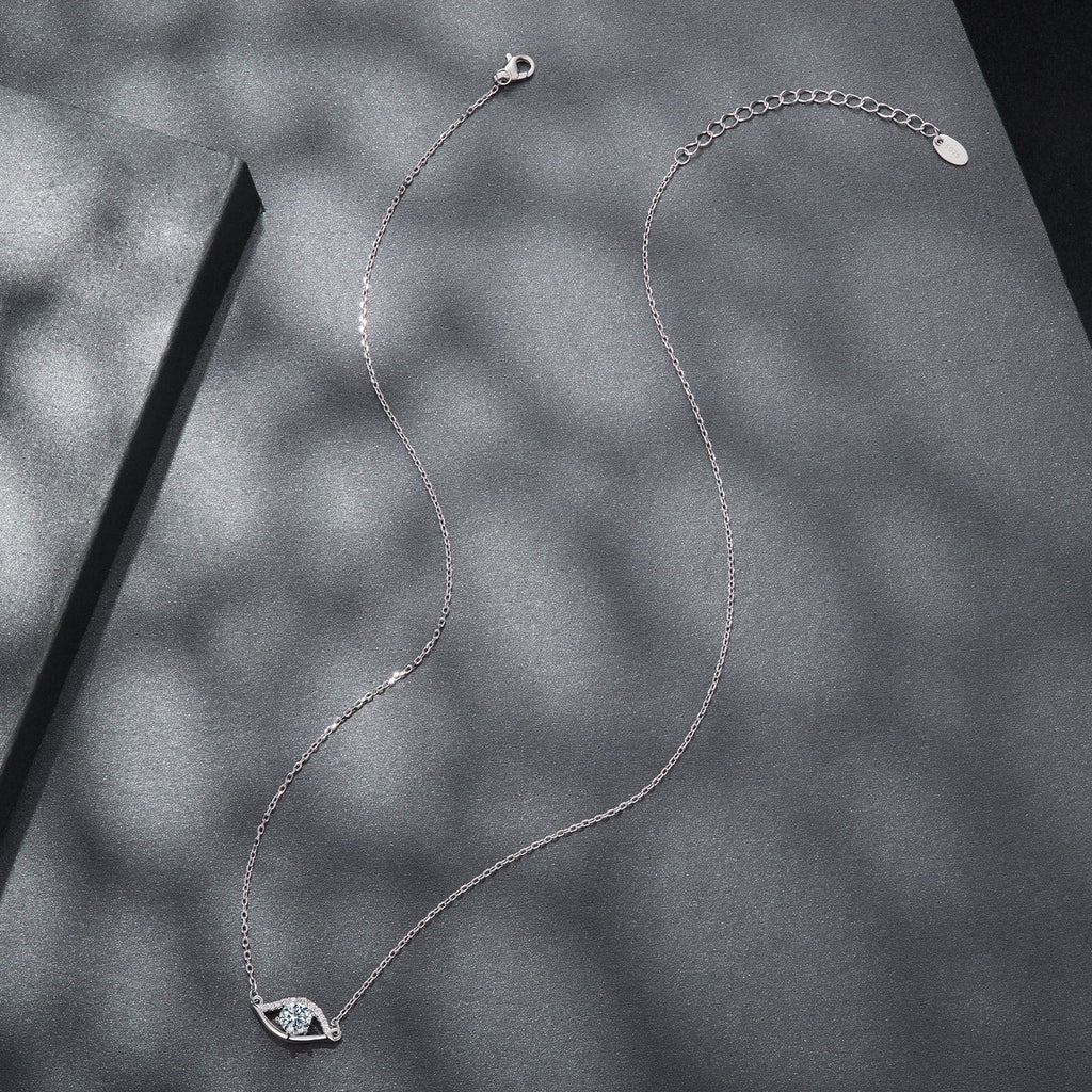 925 Sterling Silver Moissanite Necklace 40+5cm in Length for Women