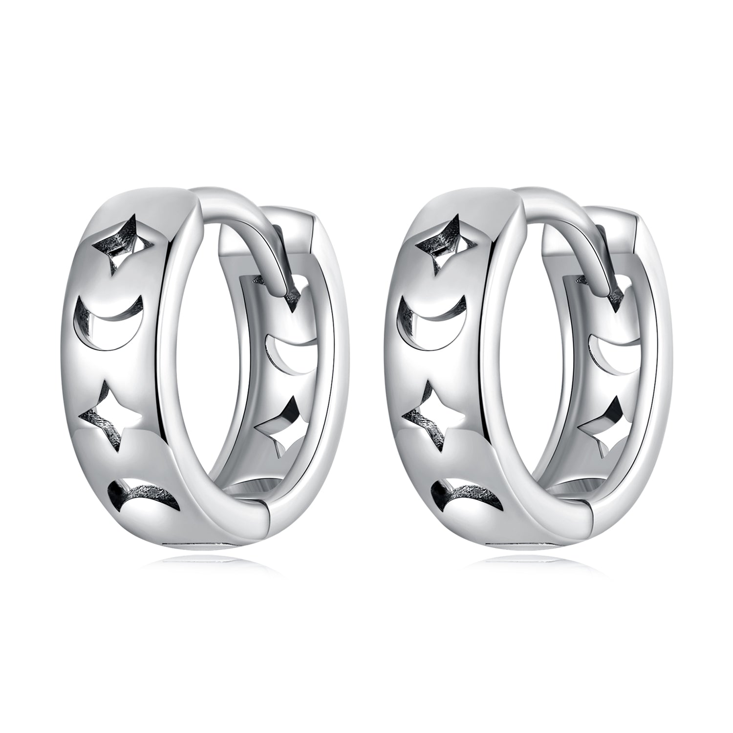 925 Sterling Silver Oxidized Earrings for Women 1.2*0.4cm