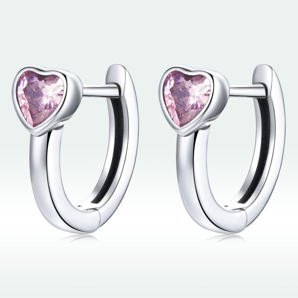 925 Sterling Silver Earrings with Pavé Setting CZ, Oxidized Silver, 1.2x0.5cm for Women