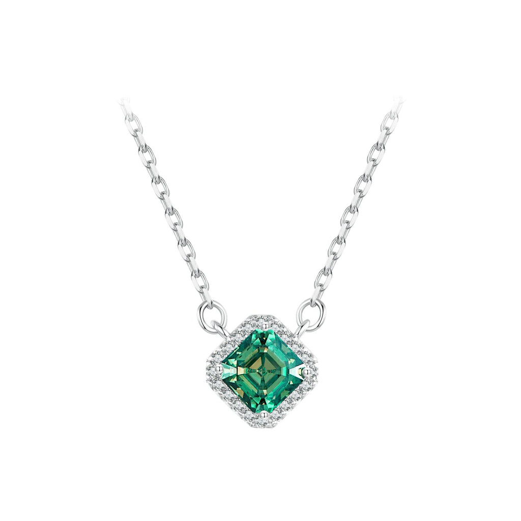 925 Sterling Silver 0.6 Carat Moissanite Pendant Necklace for Women