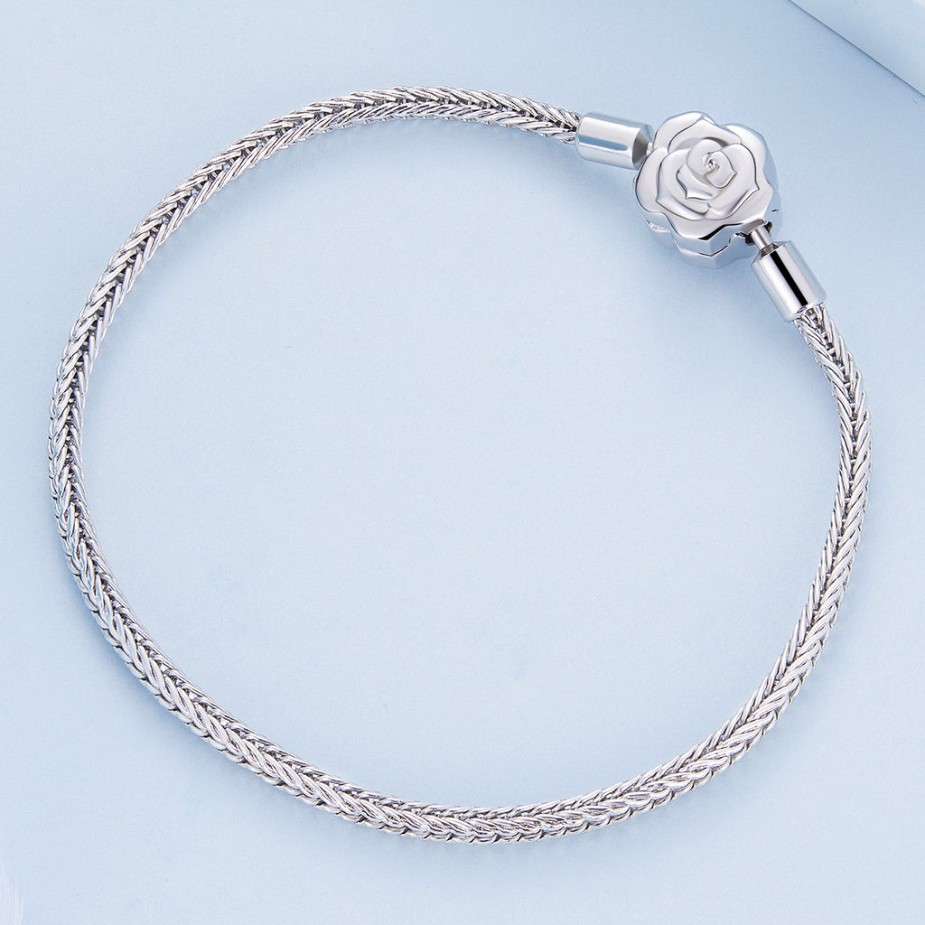 925 Sterling Silver Bracelet with Pavé Setting CZ, 17cm for Women