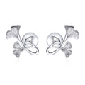 925 Sterling Silver Plated Platinum Wiredrawing Earrings