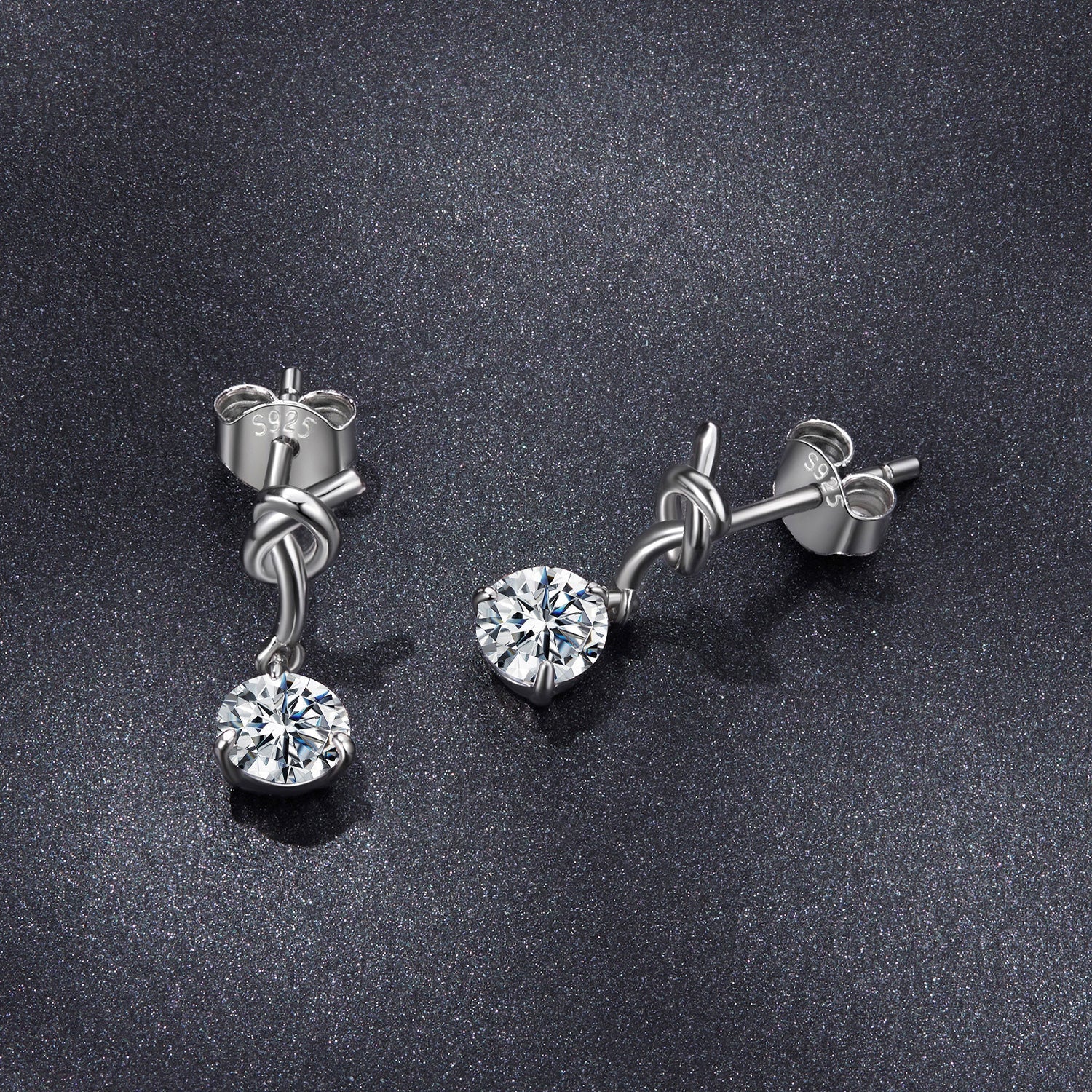 925 Sterling Silver Moissanite 0.50 Carat Earrings for Women