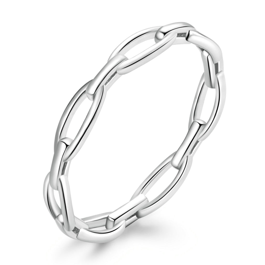 925 Sterling Silver 0.3cm Platinum Plated Ring