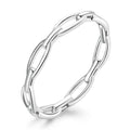 925 Sterling Silver 0.3cm Platinum Plated Ring