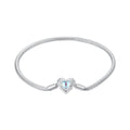 925 Sterling Silver Moonstone Bracelet 17.0 cm with White Gold Plating for Women