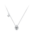 925 Sterling Silver + Moissanite Adjustable Necklace for Women - White Gold 0.5ct & 0.1ct