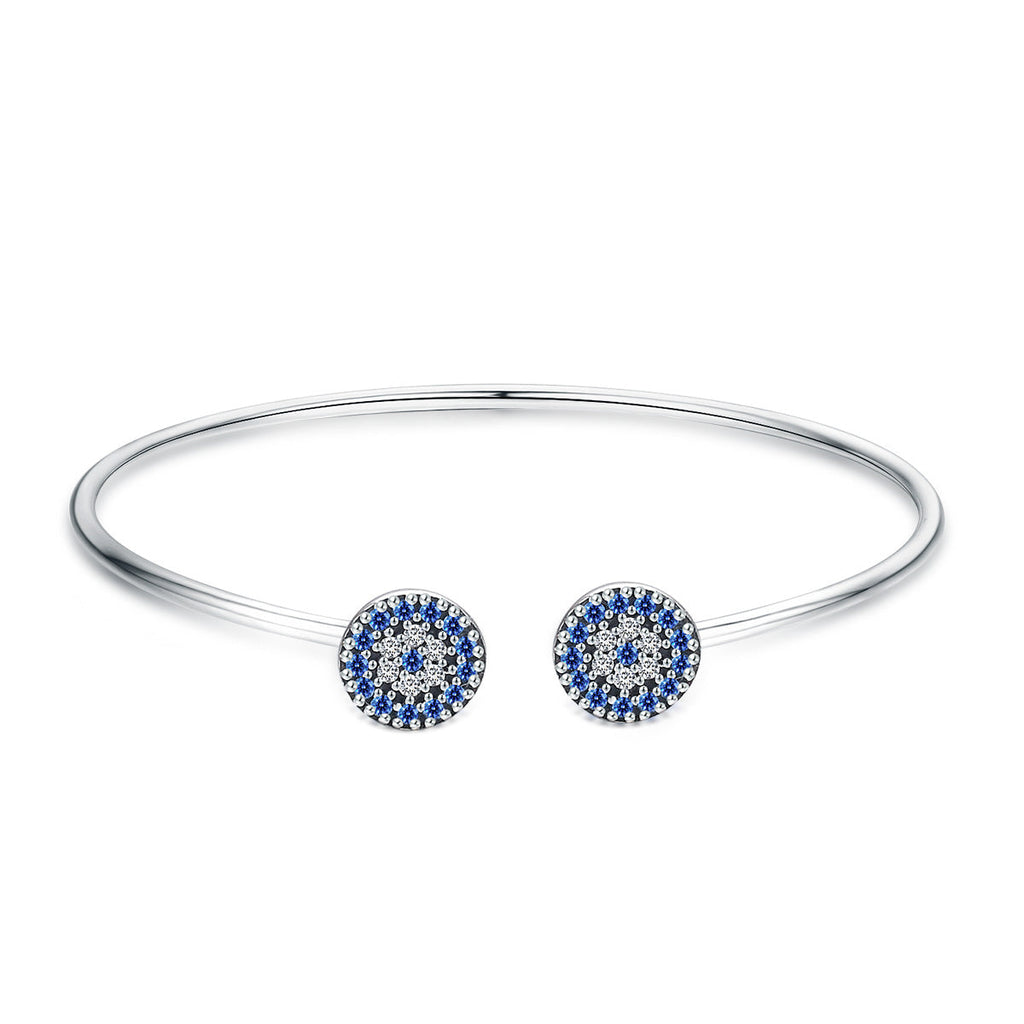 925 Sterling Silver Bracelet with Outer Diameter 6cm and Wall Thickness 0.2cm for Women