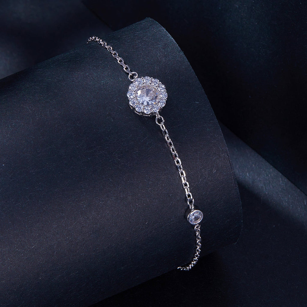 925 Sterling Silver Moissanite 0.5ct Bracelet with Pavé Setting for Women
