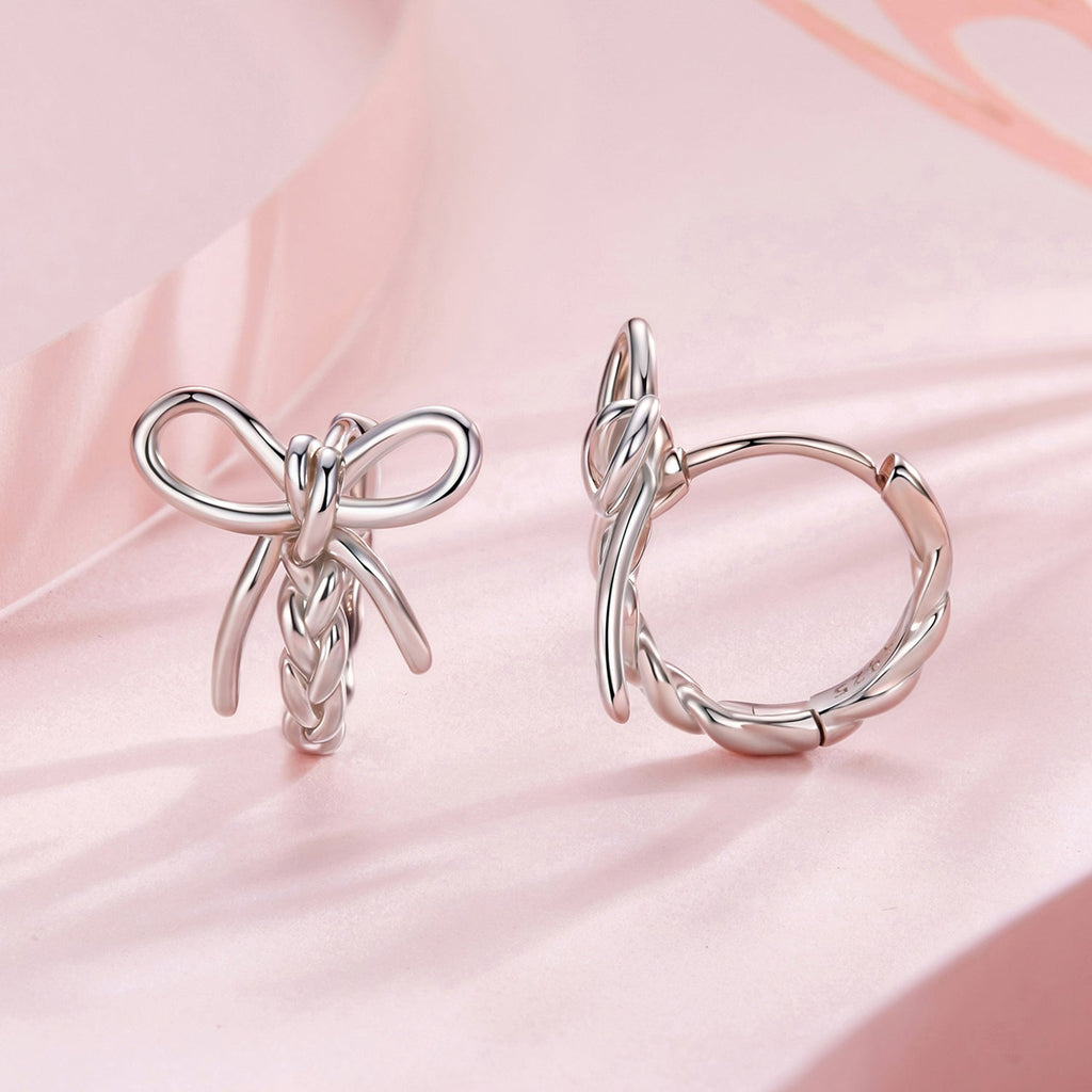 925 Sterling Silver Earrings with White Gold Plating for Women