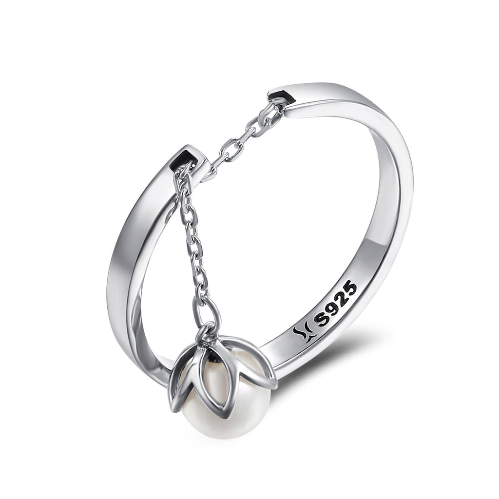 S925 Sterling Silver Ring Width 0.2CM Bead 0.6CM for Women