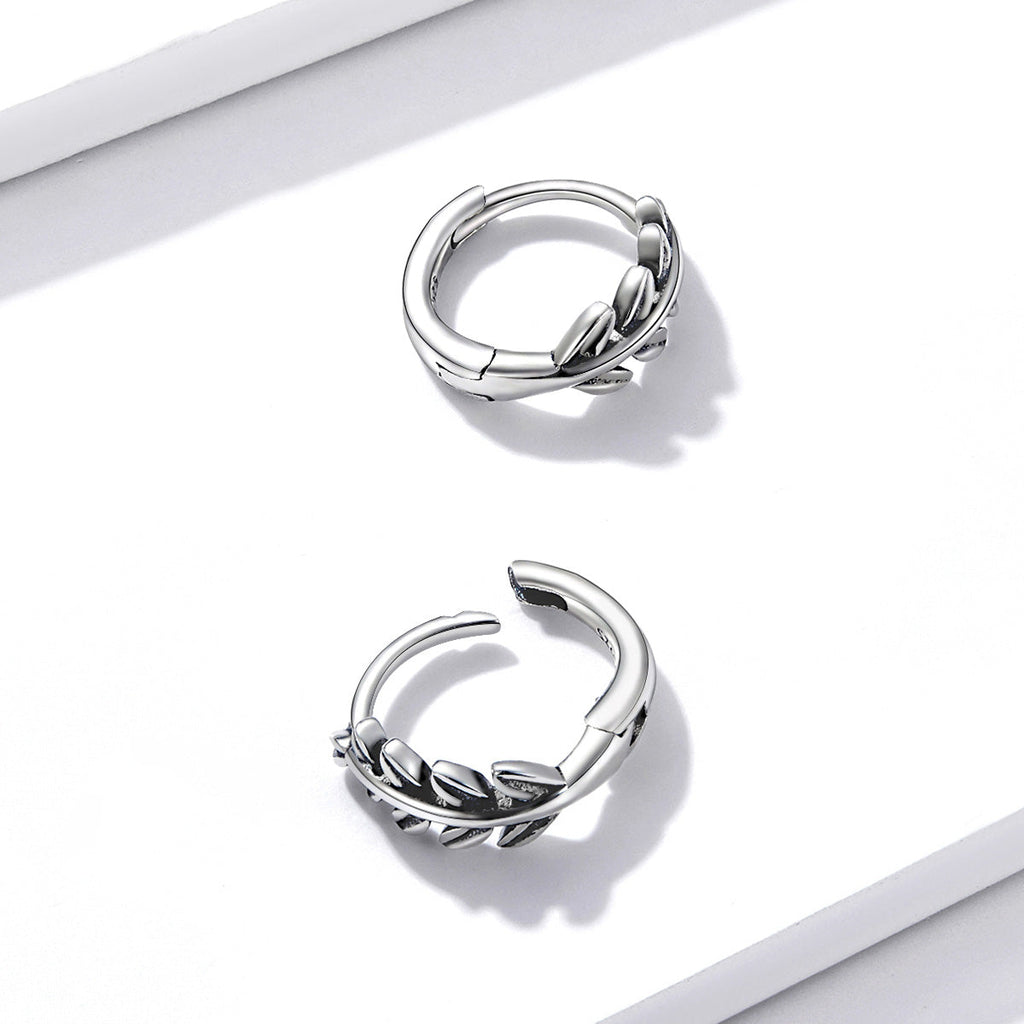 S925 Oxidized Silver Earrings 1.2*0.5cm for Women
