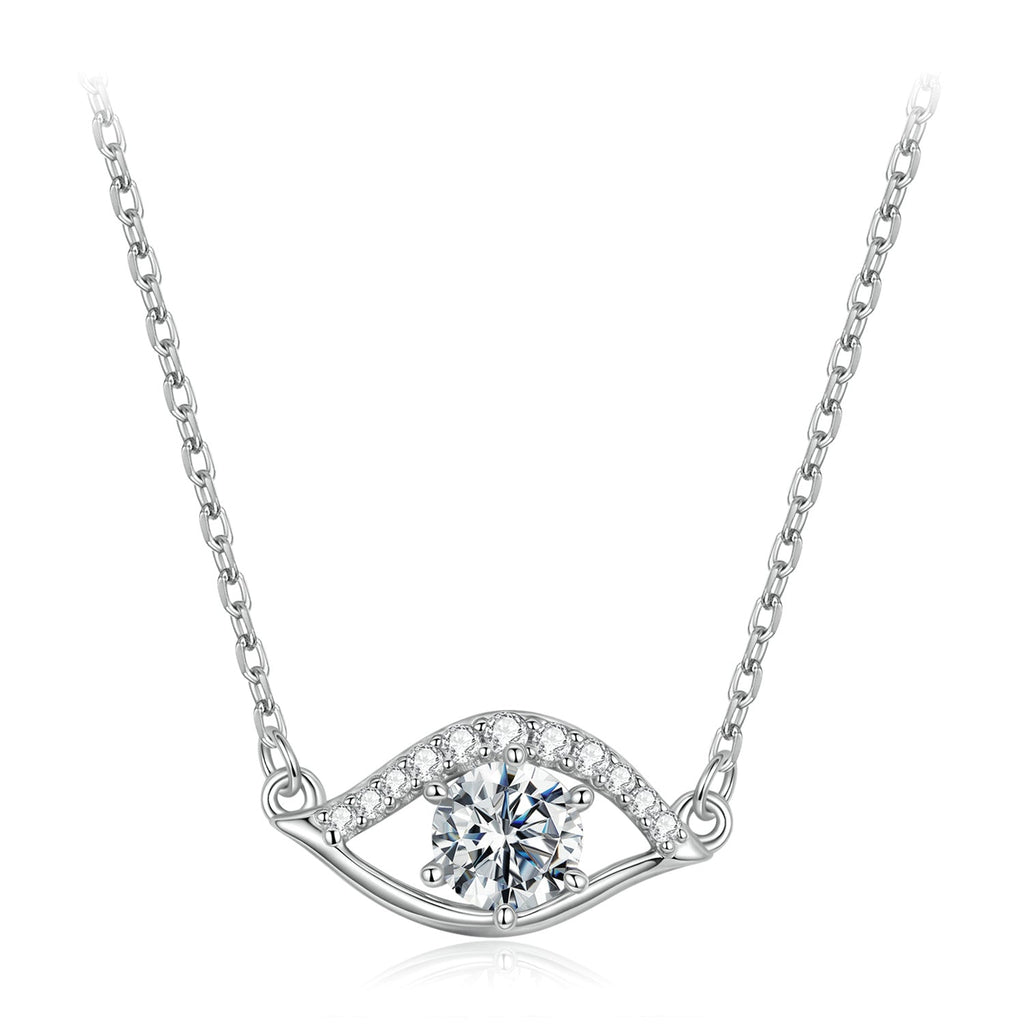 925 Sterling Silver Moissanite Necklace 40+5cm in Length for Women