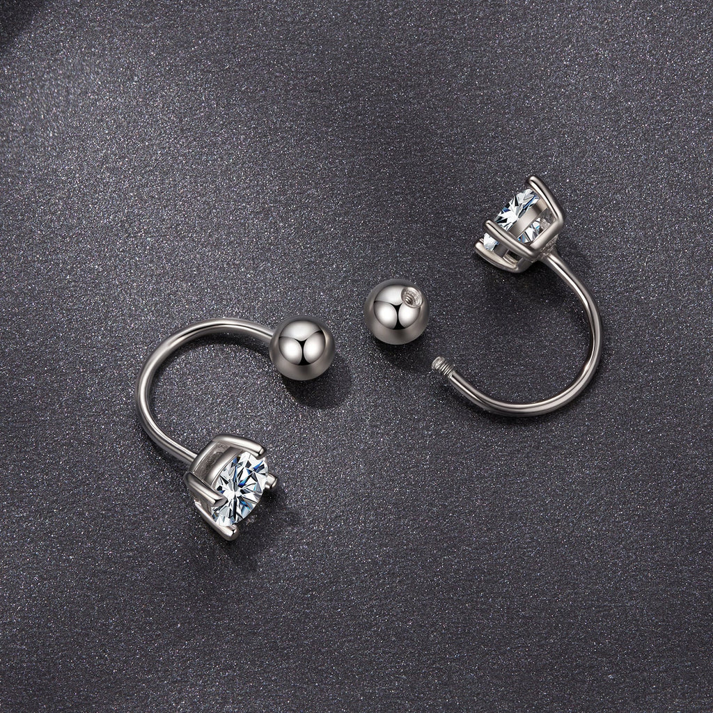 925 Sterling Silver Moissanite 0.1ct Earrings 1.3cm for Women