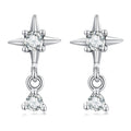 925 Sterling Silver Earrings with Pavé Setting CZ, 1.4*0.8cm for Women