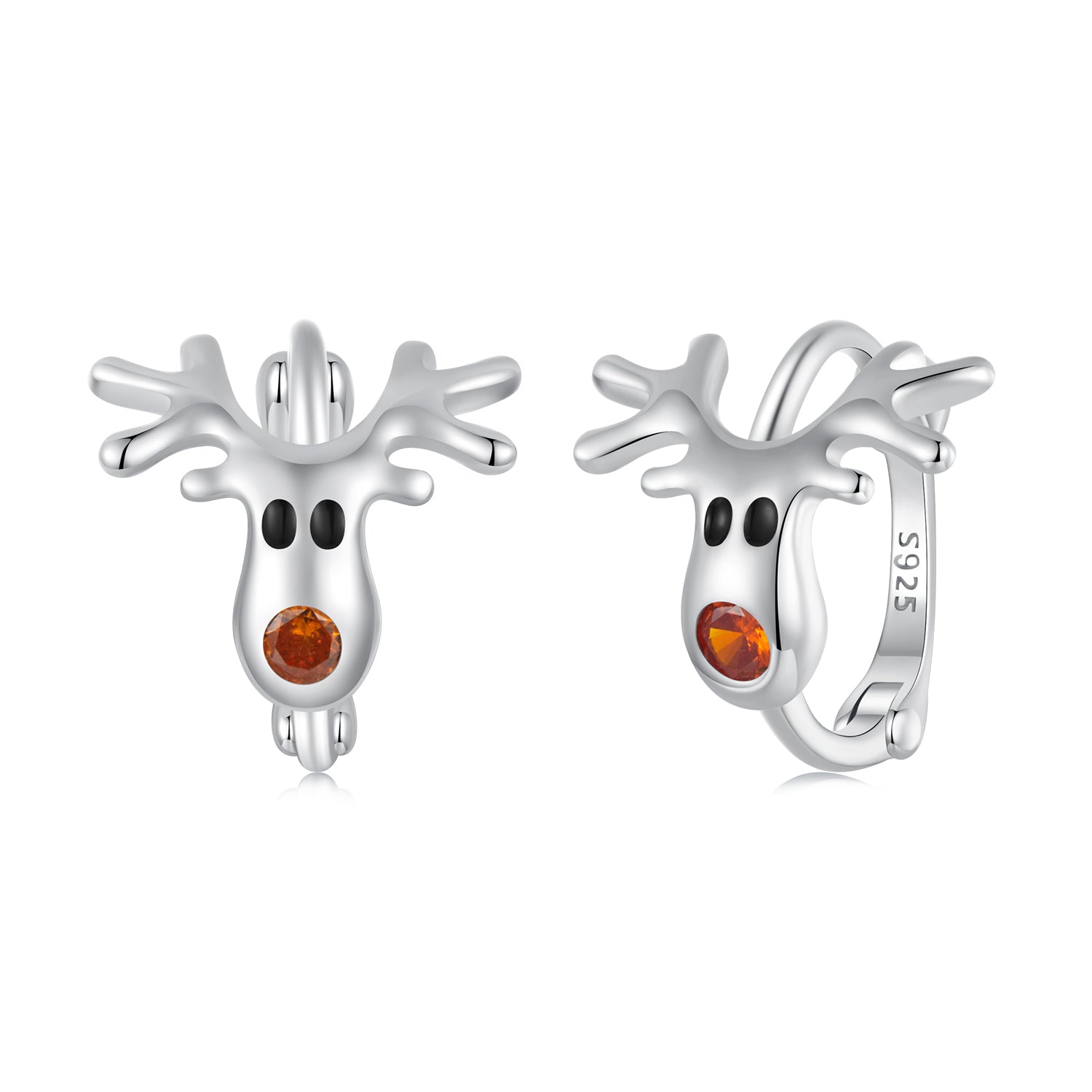 925 Sterling Silver White Gold Plated Pavé Set CZ Earrings for Women