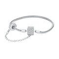 925 Sterling Silver Bracelet 17cm with Pavé Setting CZ for Women