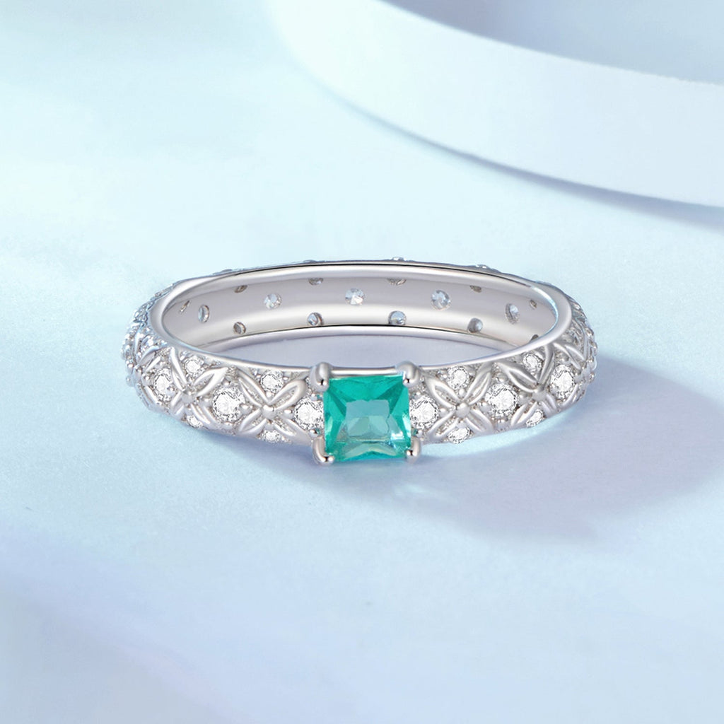 925 Sterling Silver Pavé Set CZ Ring in Size 6 for Women