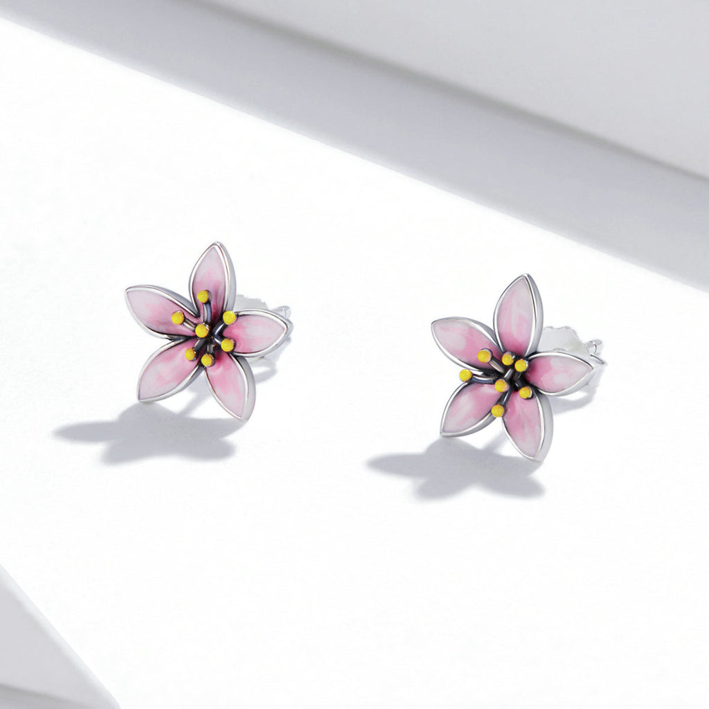 925 Sterling Silver Enamel Oxidized Earrings