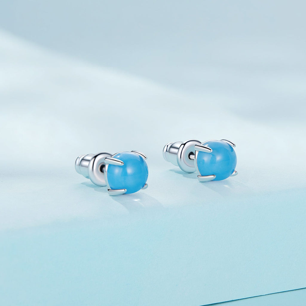 925 Sterling Silver Opal Earrings for Women