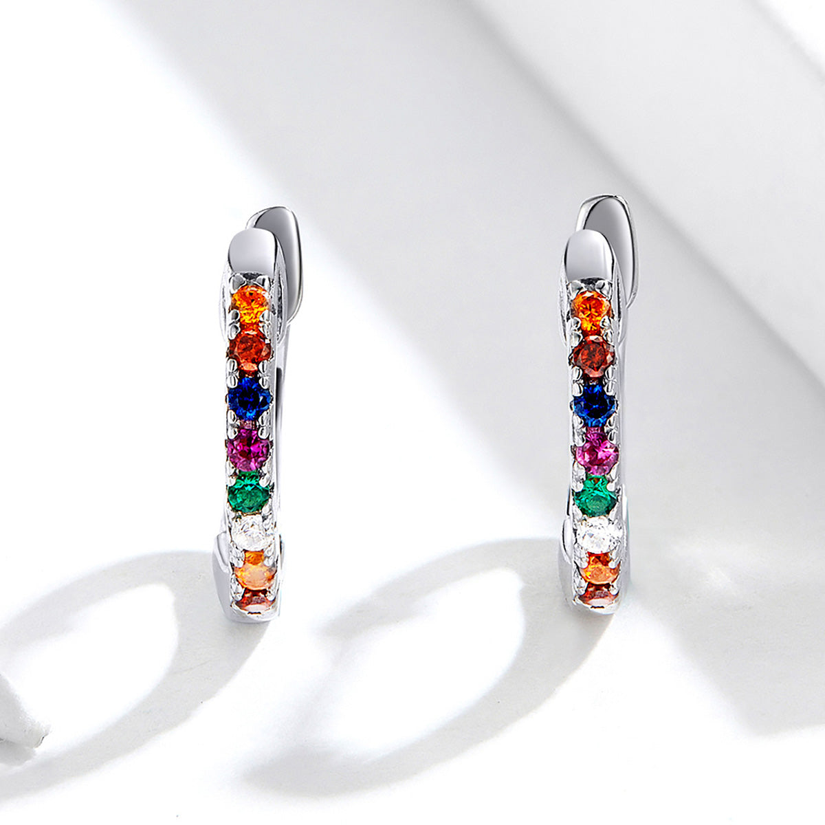 S925 Sterling Silver Earrings with CZ Pave Setting