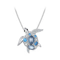 925 Sterling Silver Pendant Necklace with Transparent Glass and Spinel for Women