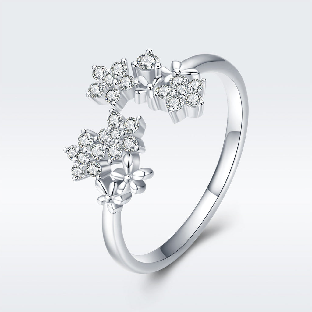 S925 Sterling Silver Pavé Setting CZ Ring for Women