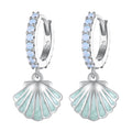 925 Sterling Silver Opal Enamel Earrings - 21x10mm for Women
