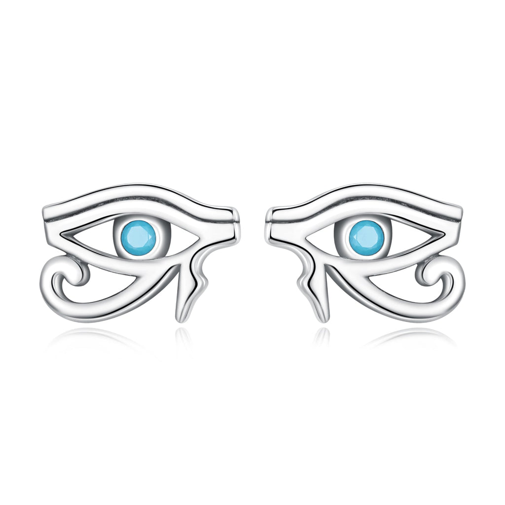 925 Sterling Silver Turquoise Earrings, 0.6*0.9cm, Oxidized Silver Finish for Women