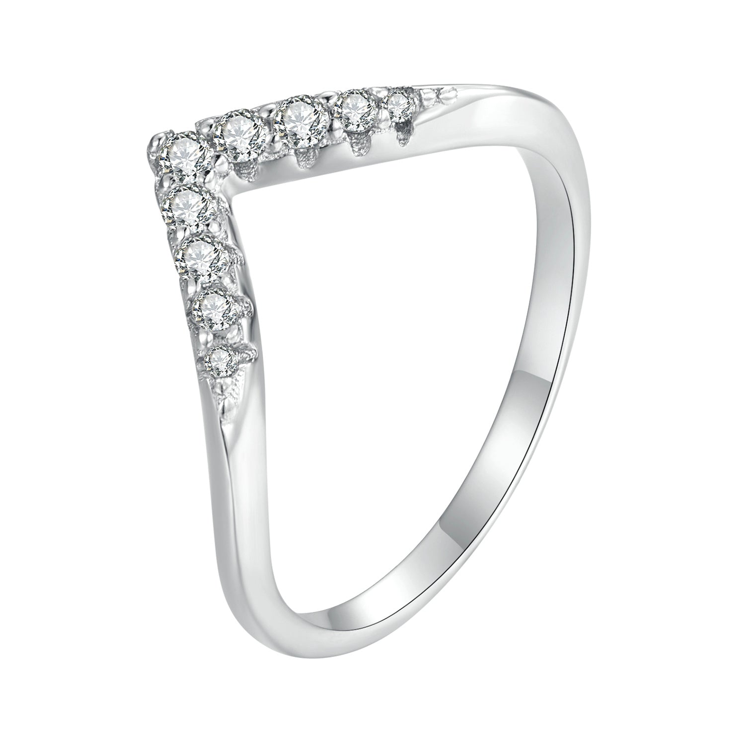S925 Sterling Silver Moissanite 1.7mm Ring for Women - Size 6