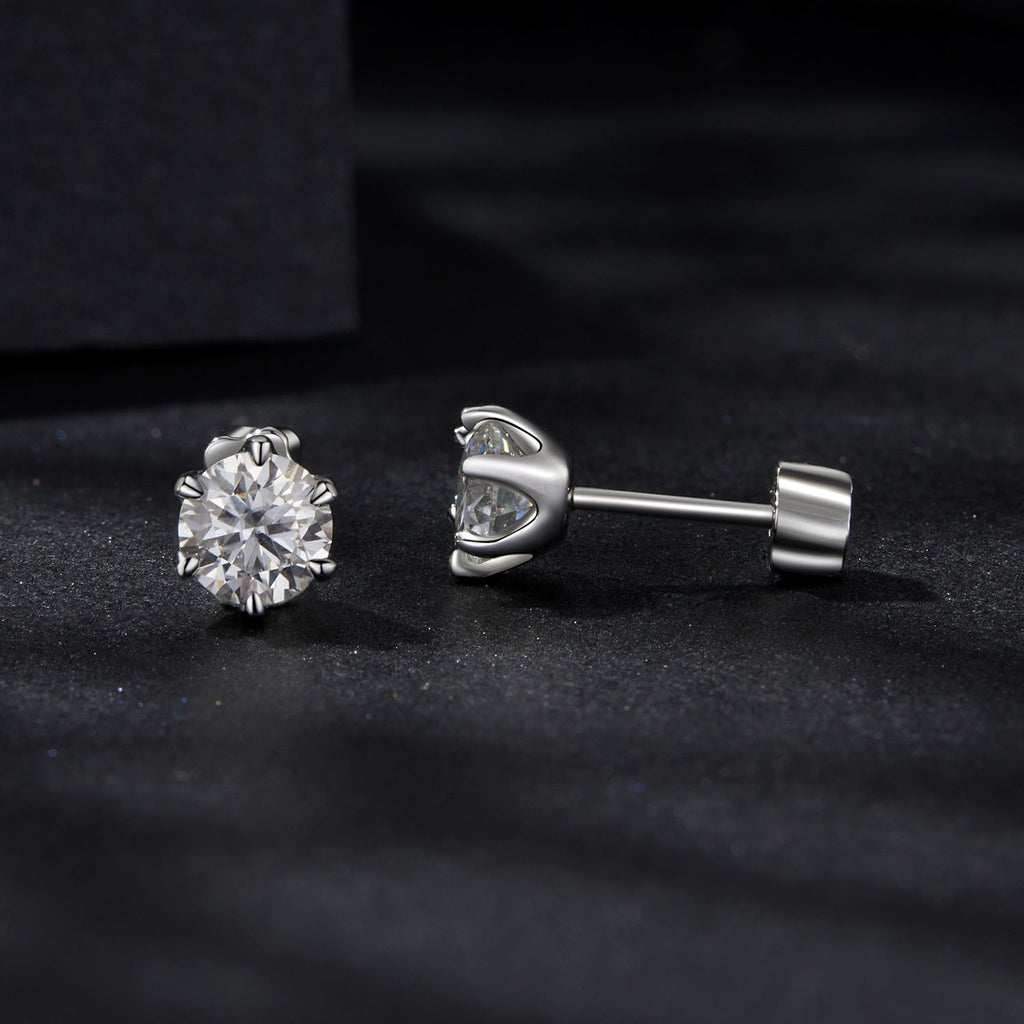 925 Sterling Silver 0.5 Carat Moissanite Earrings for Women