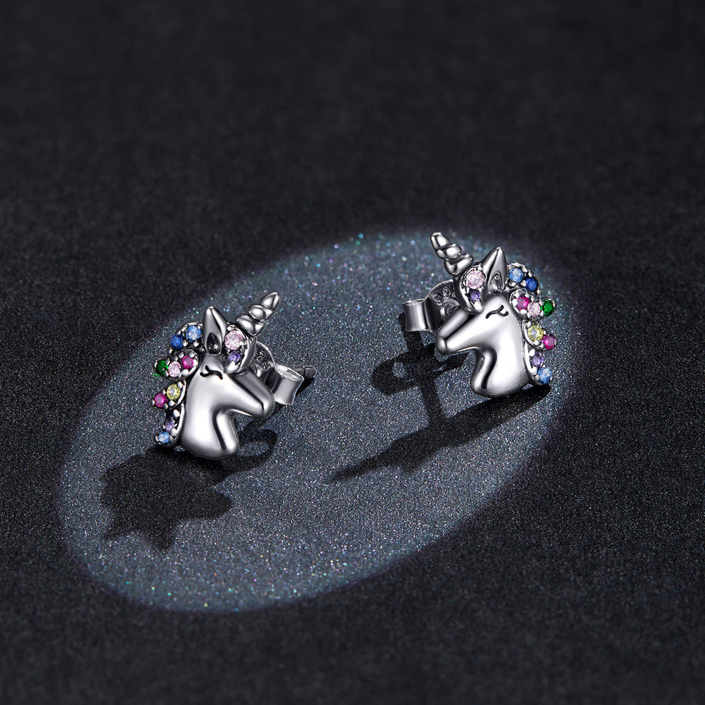 925 Sterling Silver Earrings with Pavé Setting CZ, Oxidized, 1.4x0.9cm for Women