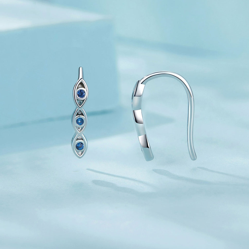 925 Sterling Silver CZ Pavé Earrings 13*2mm for Women