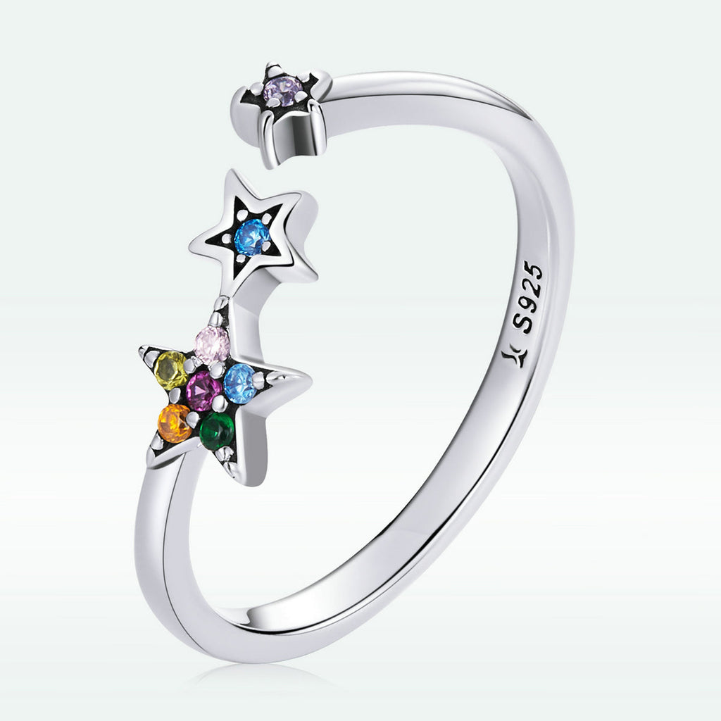 925 Sterling Silver Oxidized Pavé Setting CZ Ring