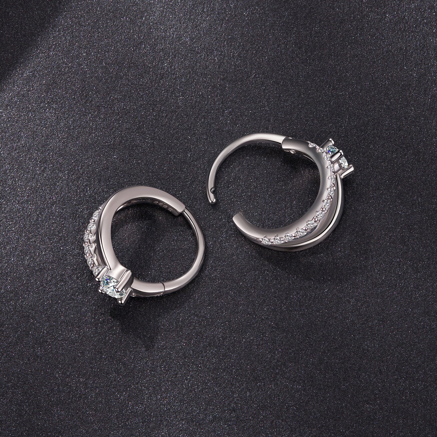 925 Sterling Silver Moissanite 0.3ct Earrings Size 1.2*0.6cm for Women