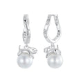 925 Sterling Silver Earrings with Quality Shell Pearl and CZ for Women
